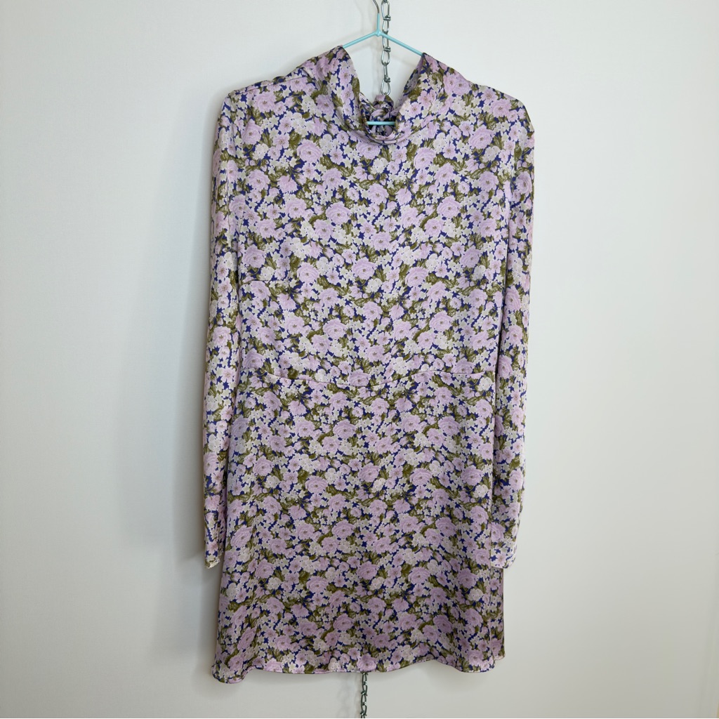 Zara Satin Floral Dress Size Xl